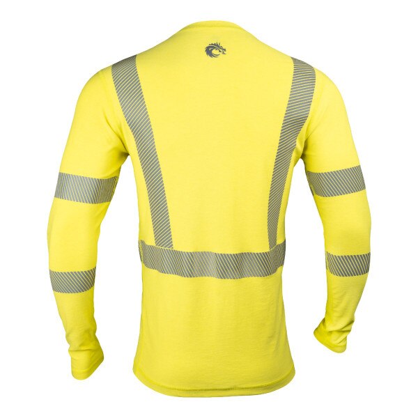 DragonWear Pro Dry Tech Hi-Vis Long Sleeve Shirt in Hi-Vis Yellow